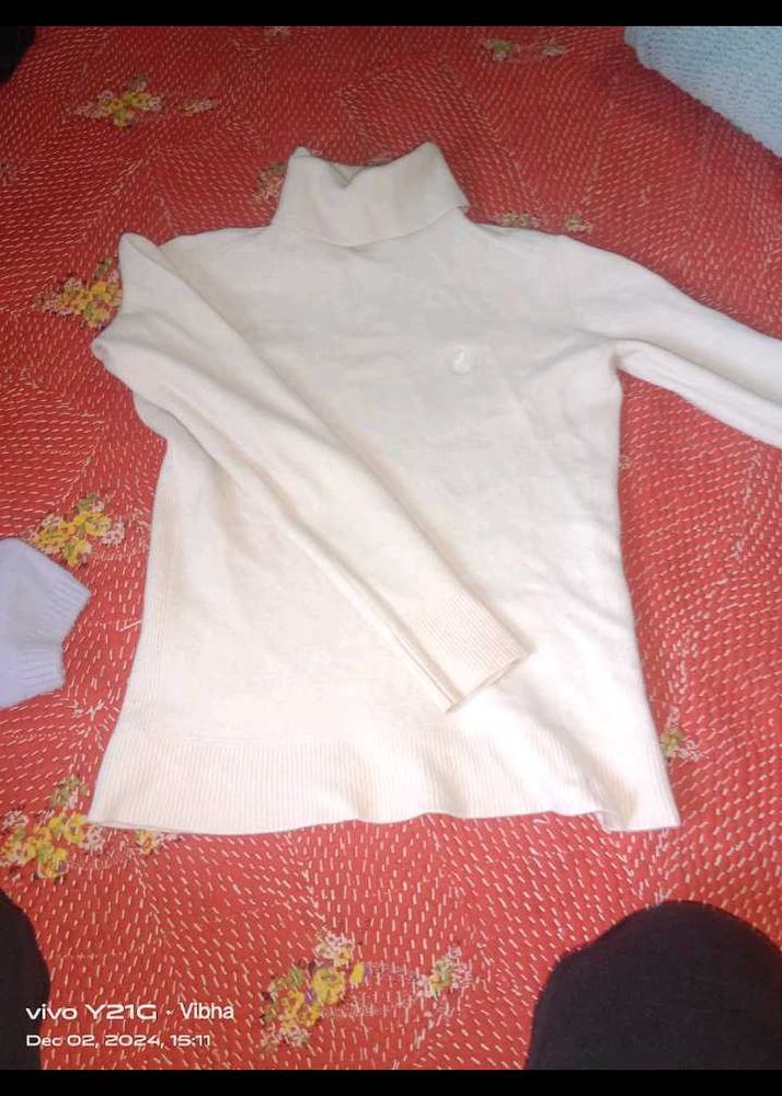 Cream Turtleneck Sweater