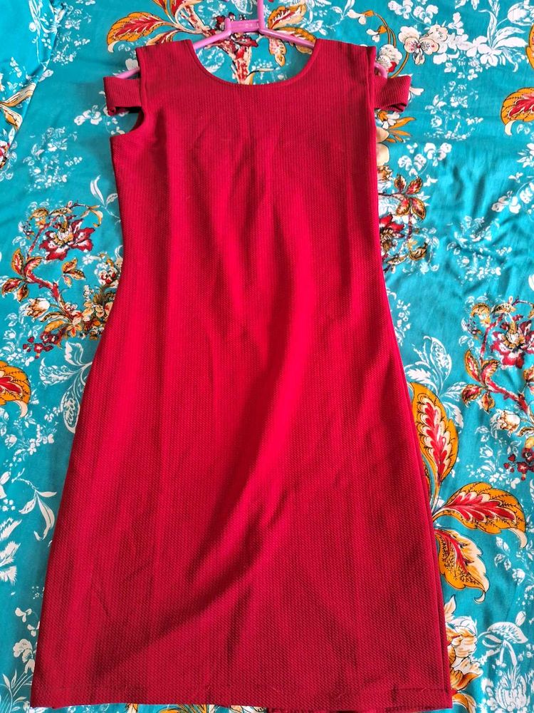 Red Knee Length Dress