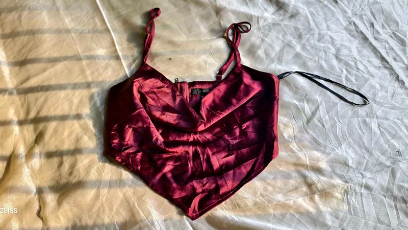 12.6.4 SEXY SATIN COWL NECK TOP