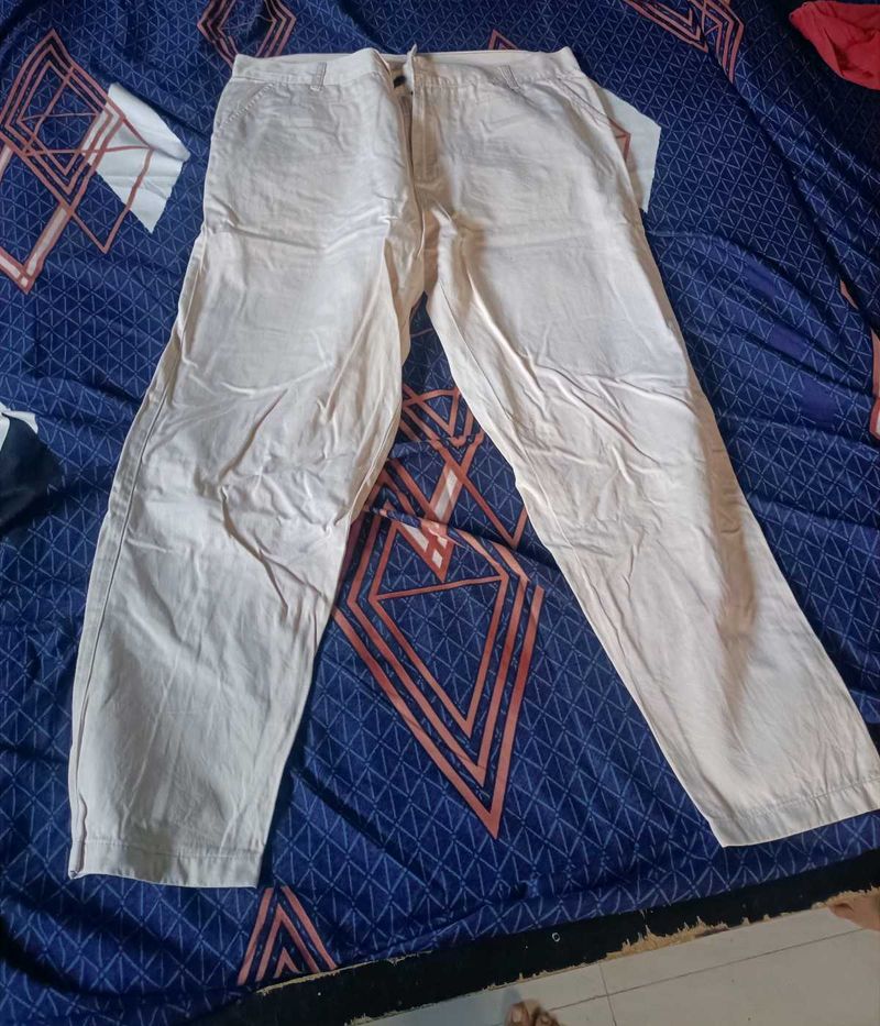 Cream/Beige Colour Jeans Pant