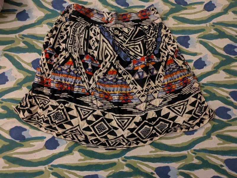 Patterned Mini Skirt