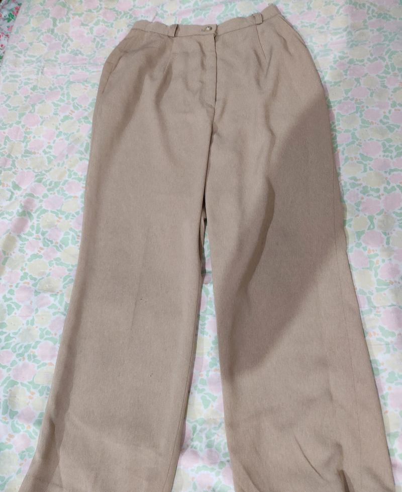 Korean Style Beige Formal Trouser