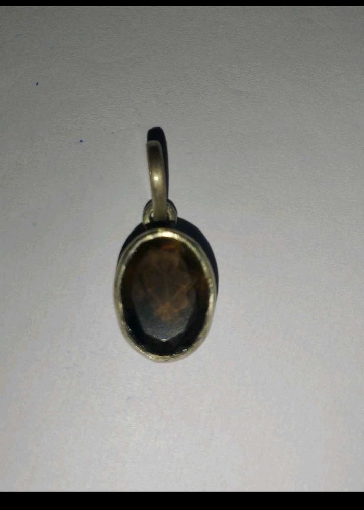 pure silver smoky quartz ( sphatik) pendant