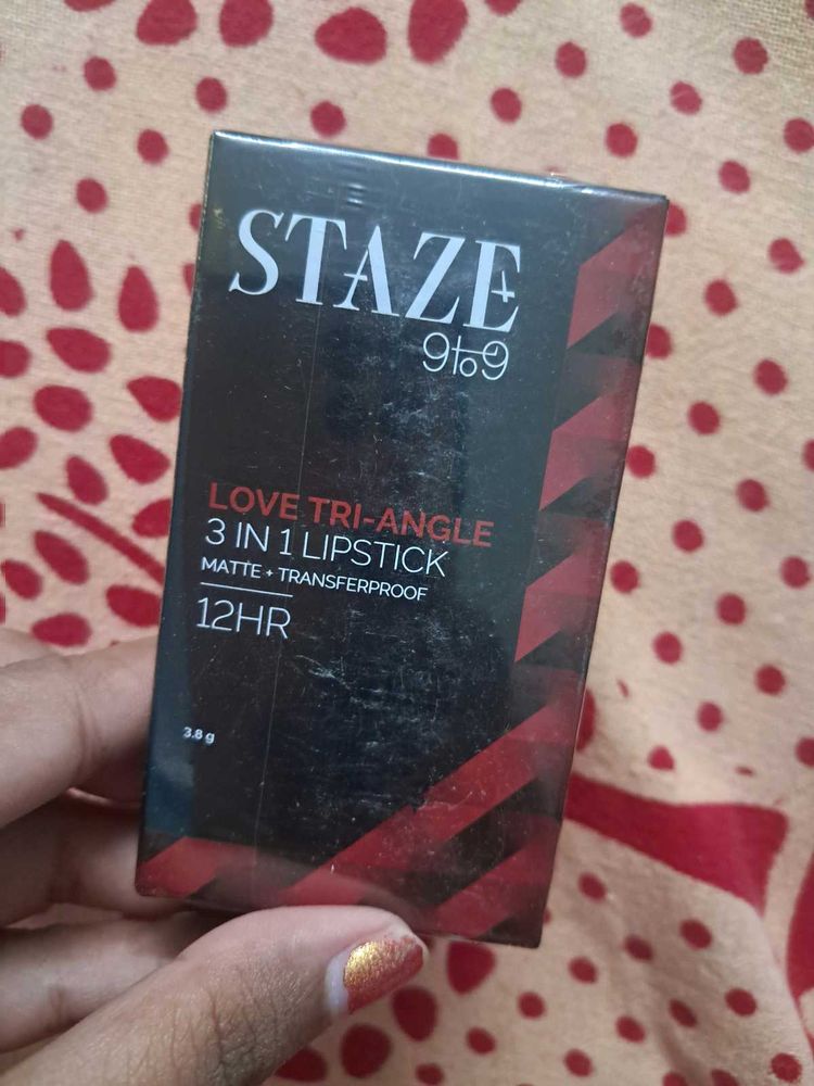 STAZE Tri-Angle 3 in 1 Lipstick Shade Caramel Rose
