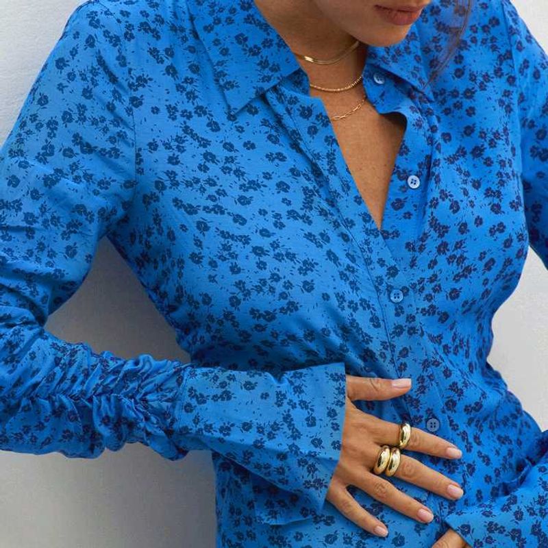 ZARA shirt with gathered sleeves