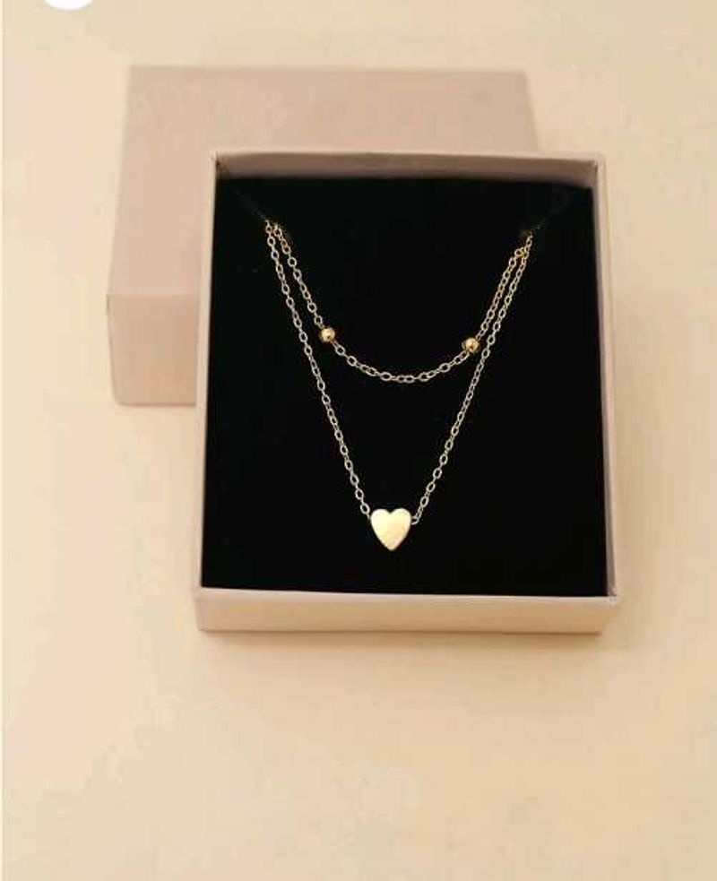 Gold Heart Layered Necklace