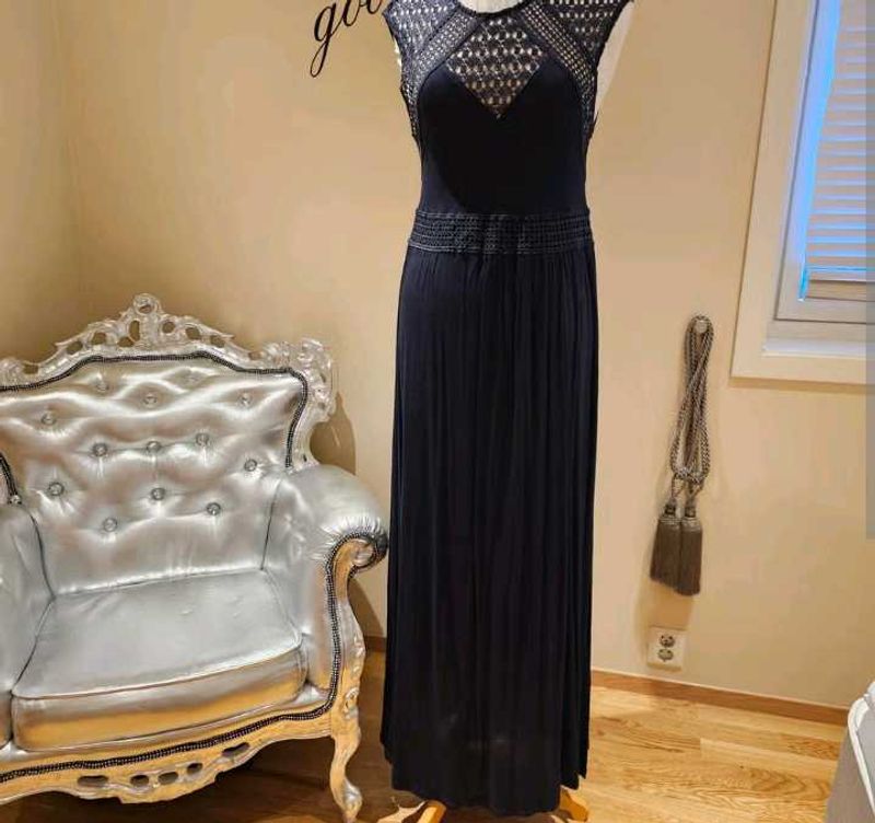Elegant navy blue Maxi Dress