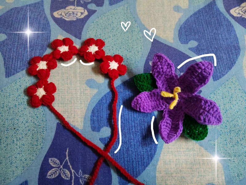 crochet hair accessories 🎀