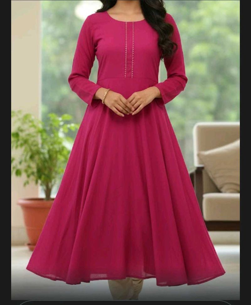 Elegant FabGalaxy Anarkali Pink Kurta