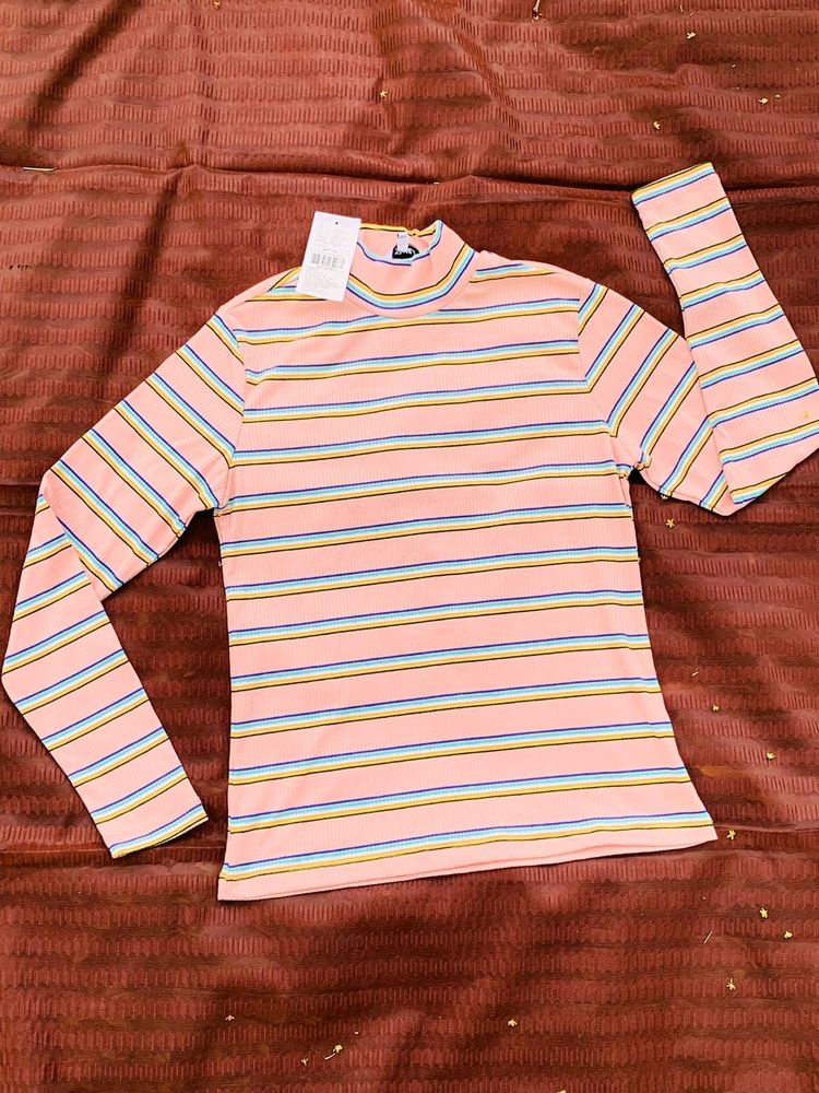 Baby Pink Highneck Knit top