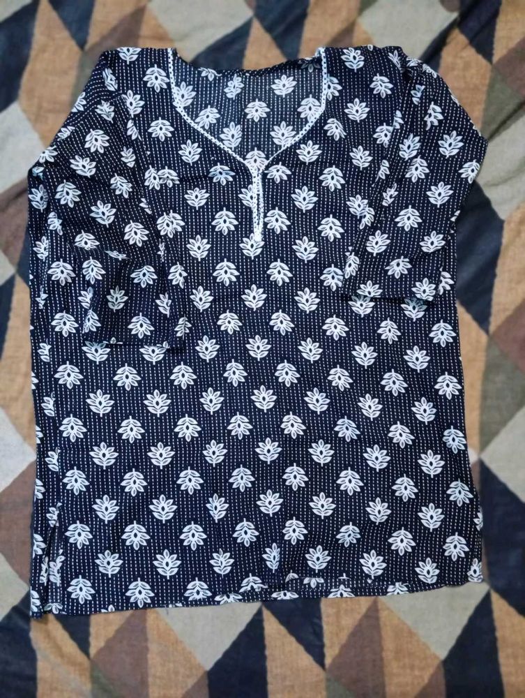 Floral Print Short Kurti