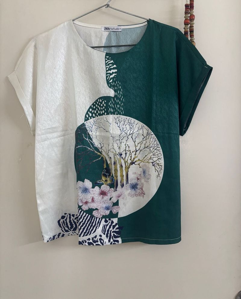 Zara Graphic Print Top