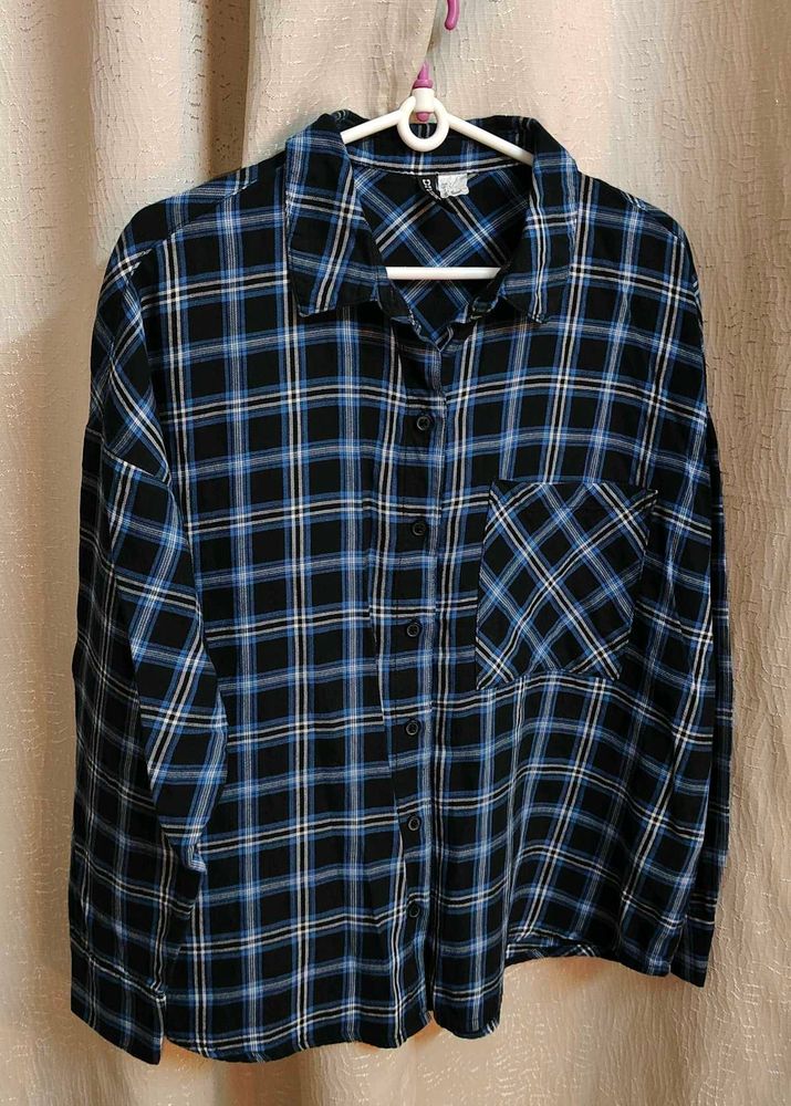 Blue Plaid Flannel Shirt