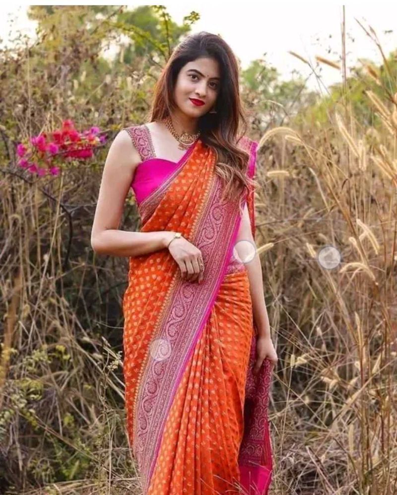 Orange BANARASI SILK Saree❤