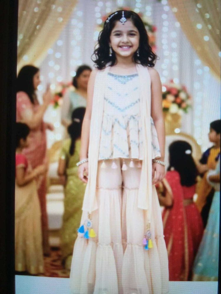 Girls' Peach Sharara Suit