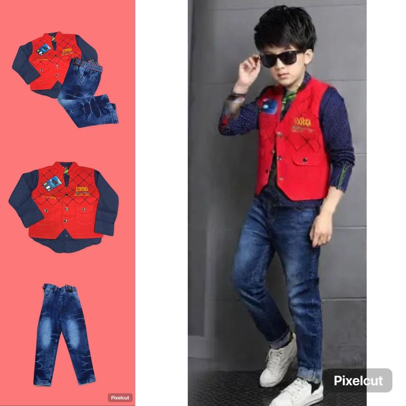 Boys Shirt And Jeans With Basket