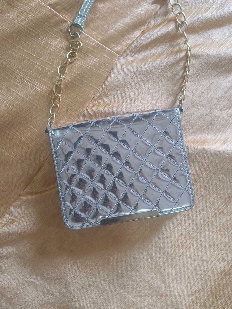 Silver Crossbody Bag