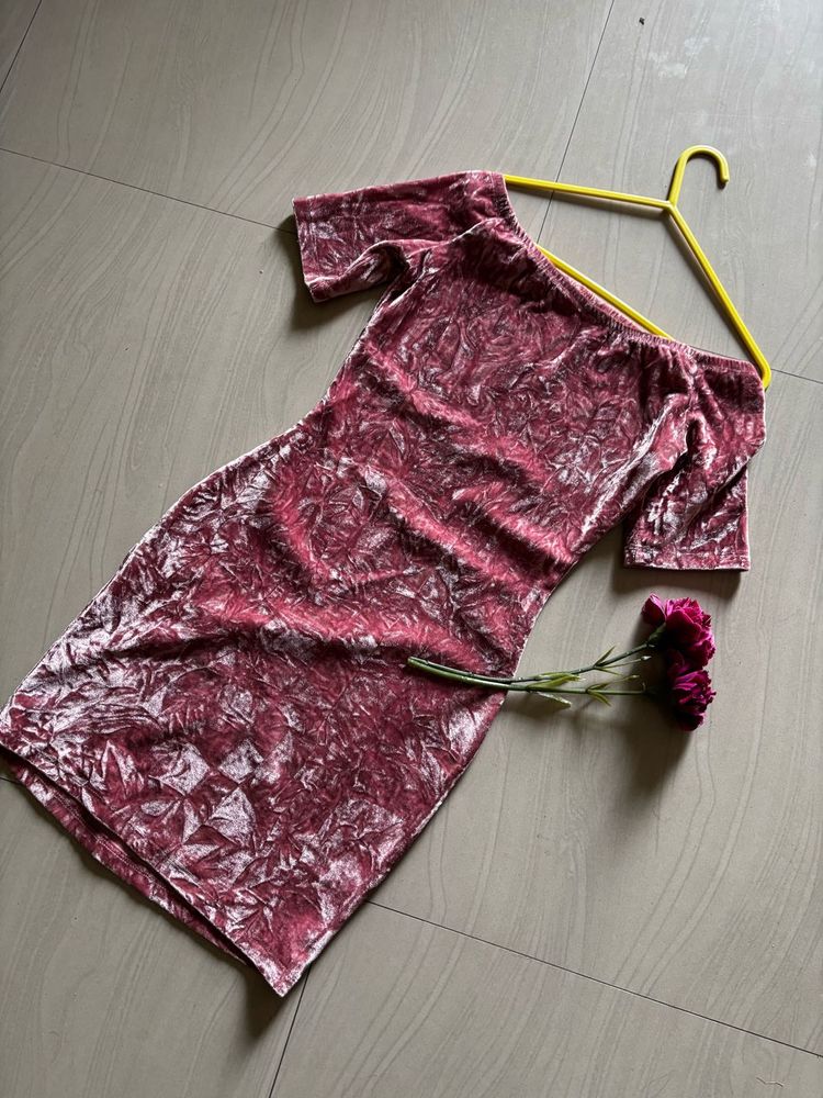 Y2K  Bubblegum Pink Velour Skater Mini