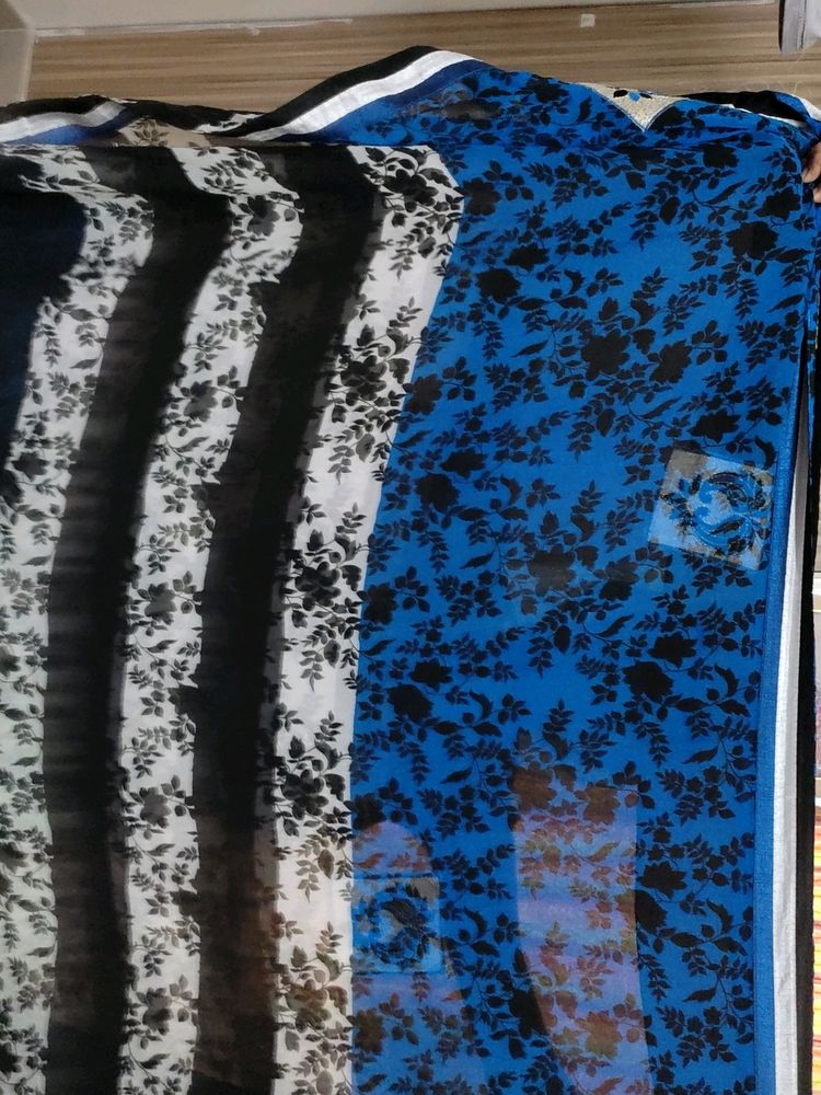 Floral &amp; Striped Fabric Piece