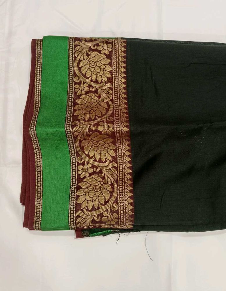 Elegant Green &amp; Gold Saree