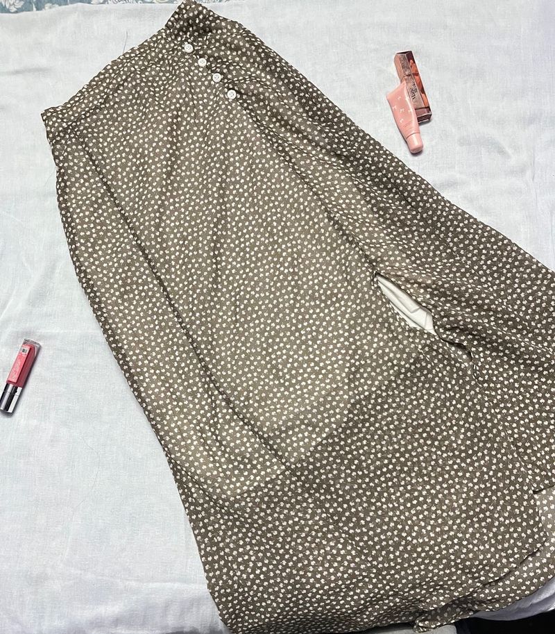 Patterned Midi Skirt
