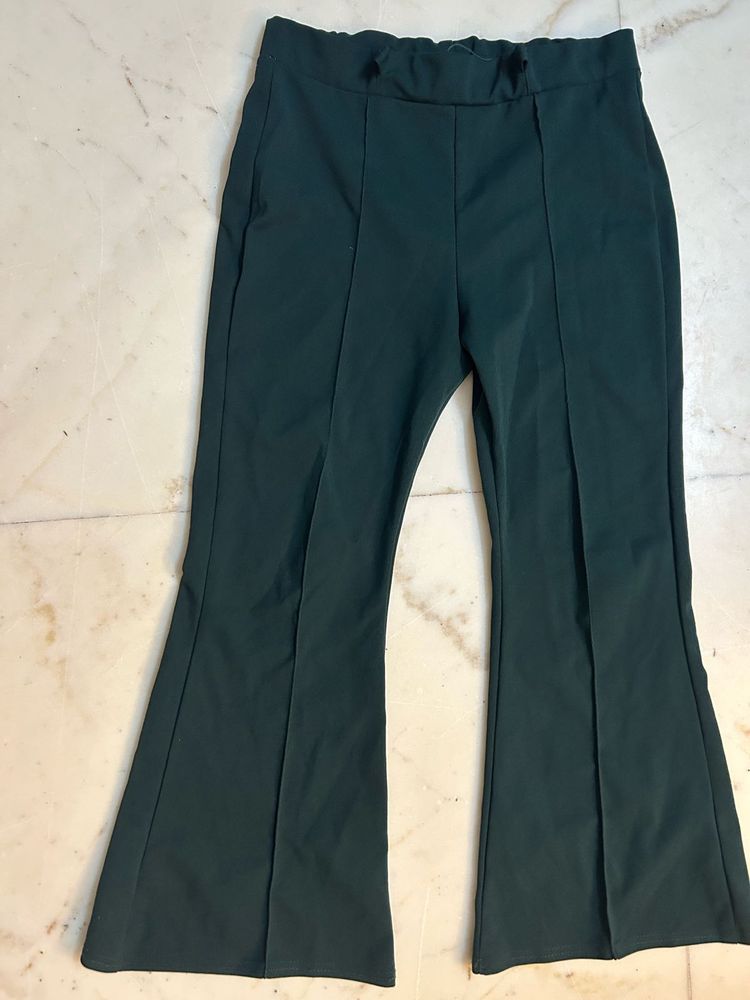 Green Flared Trousers