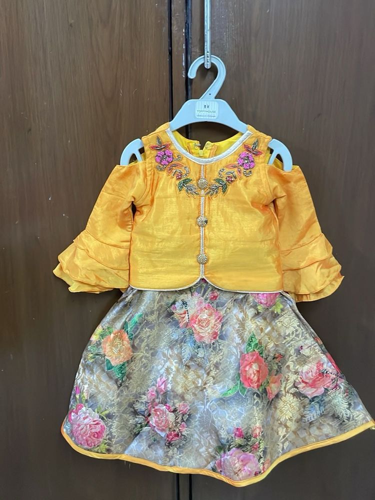 Embroidered Lehenga With Banarasi skirt
