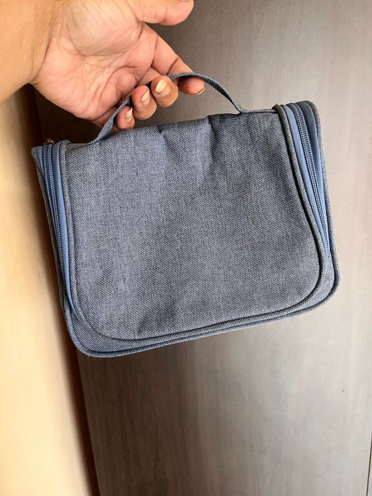 Blue jeans Fabric Makeup organiser Bag