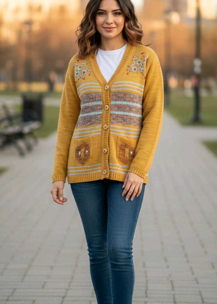 beautiful Embroidered Knit Cardigan sweater