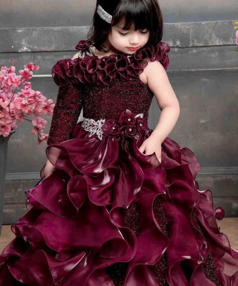 Heavy Party Wear Gown For Kids