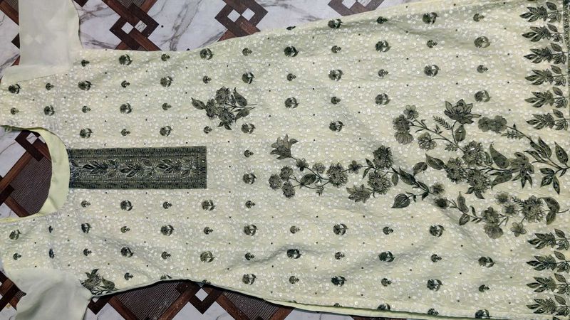 White Floral Print Kurti
