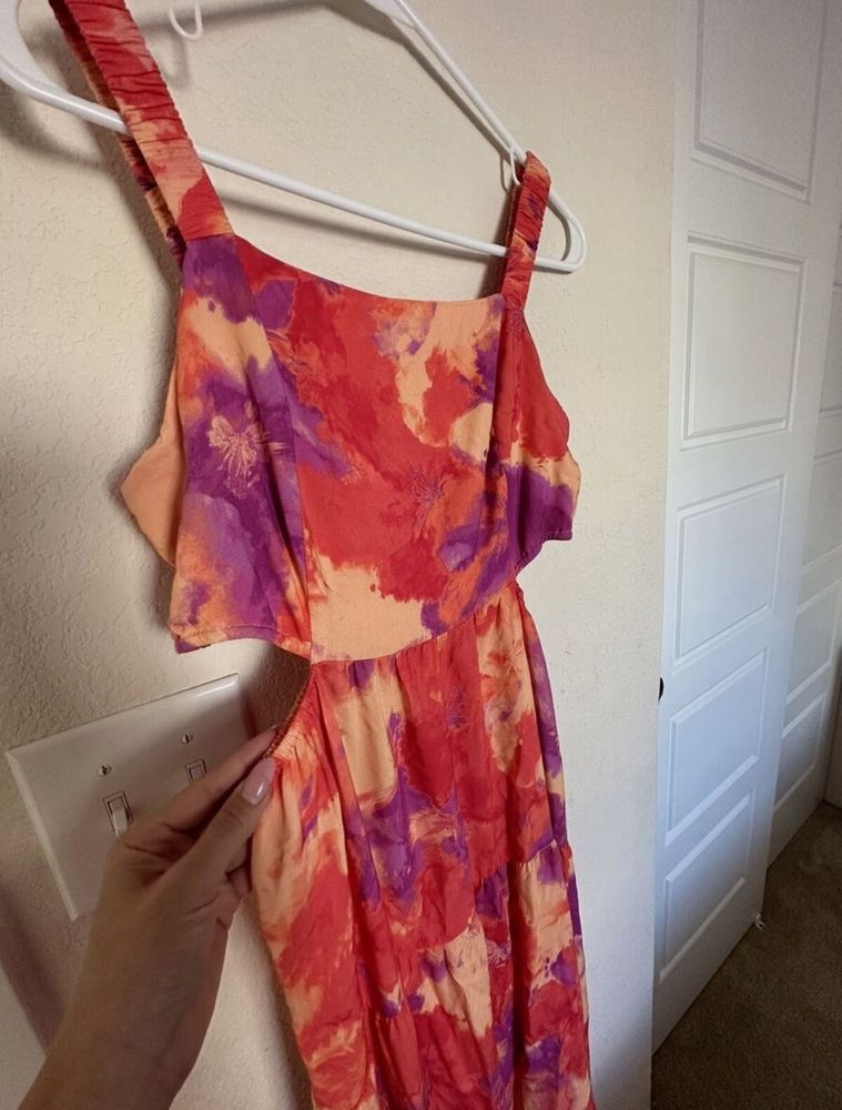Junior SO Tiered Side Cutout Maxi Dress