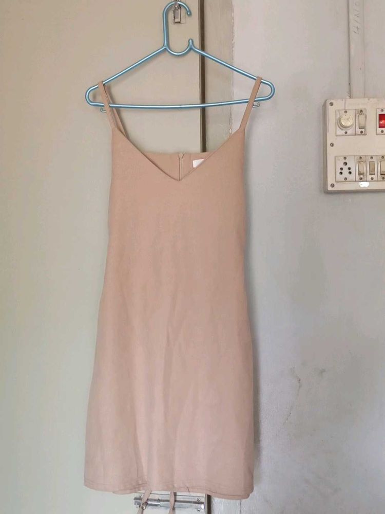 Nude Mini Slip Dress