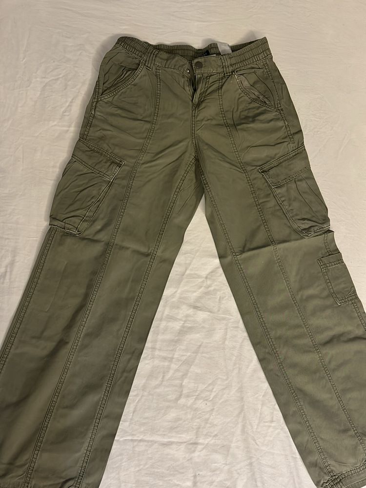 Canvas Flared H&amp;m Cargo Pants