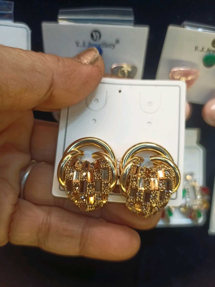 Golden Stud Earrings