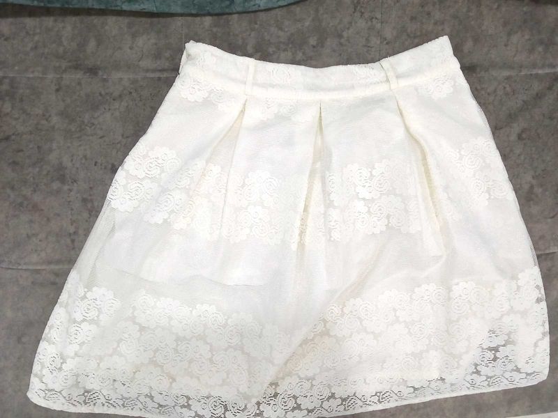 Coquette White Lace Mini Skirt