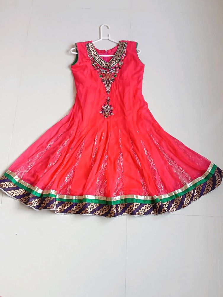 Pink Anarkali suit