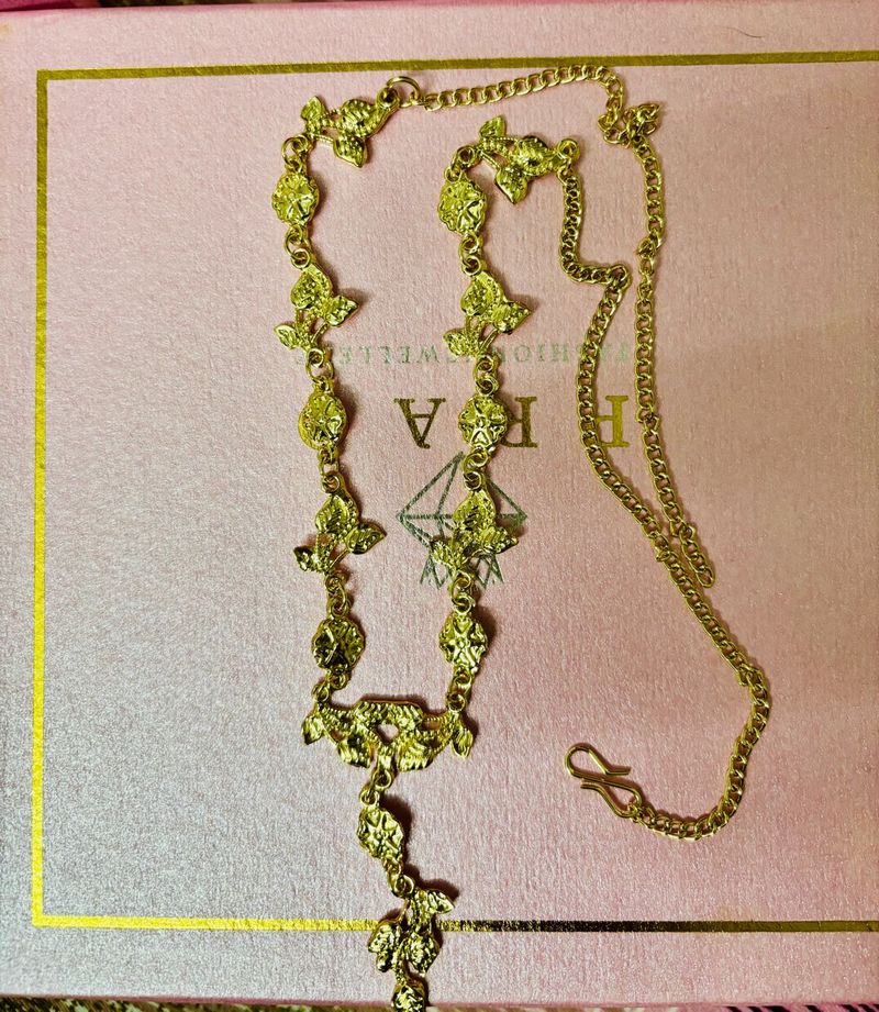 Gold Butterfly Chain With Earrings