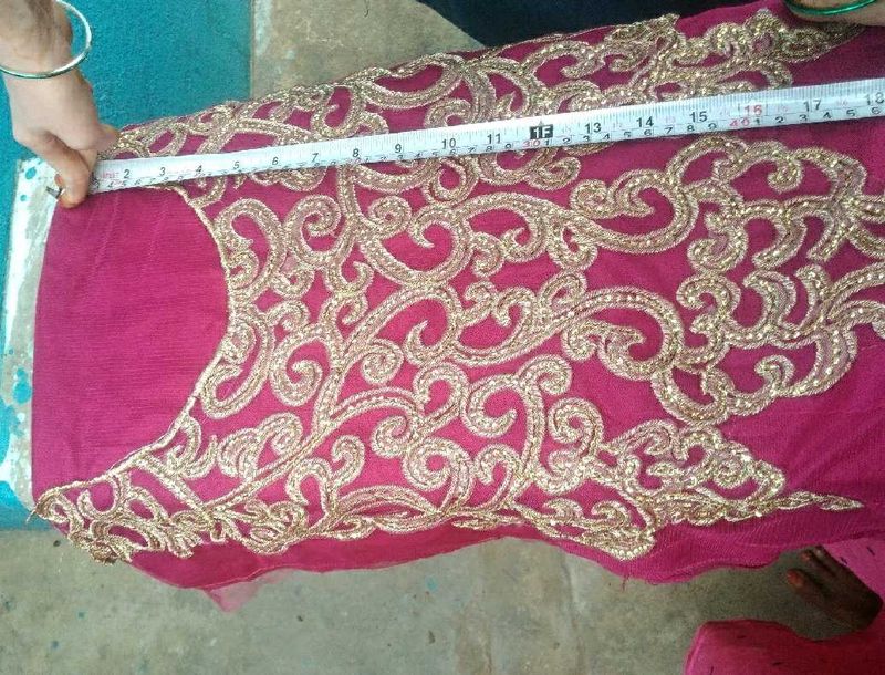 Pink Embellished Dress Material