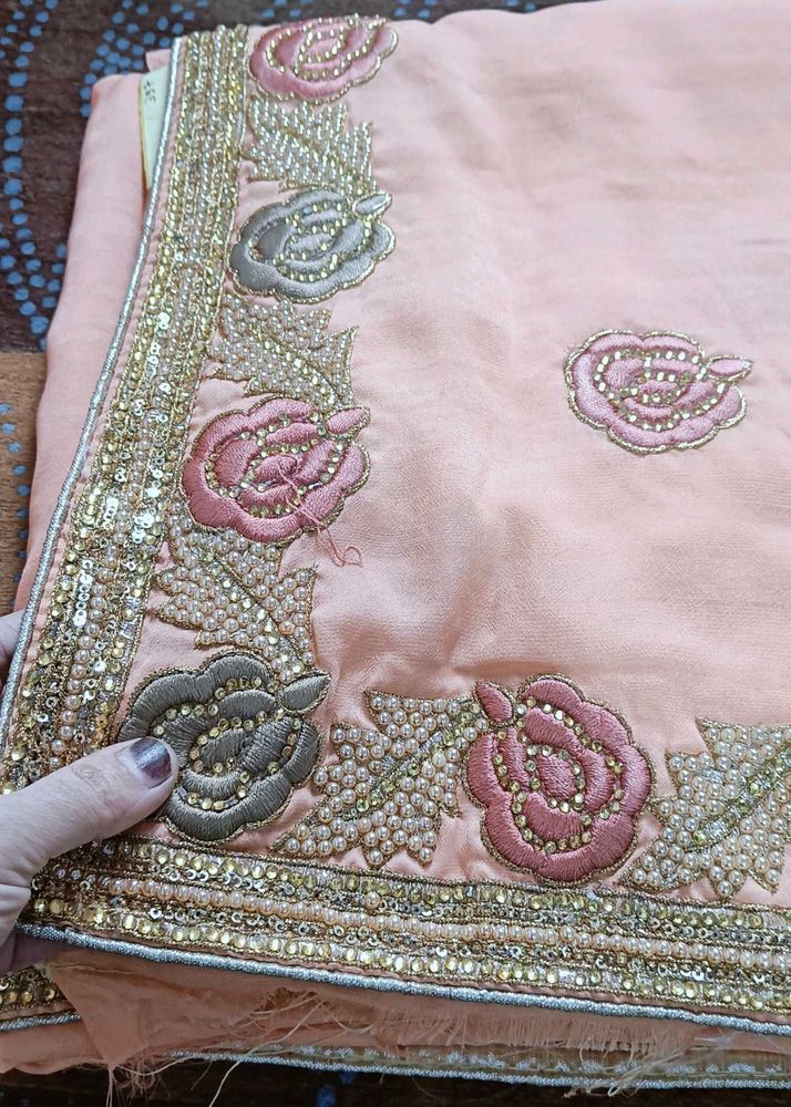 Baby Pink🩷Full Heavy Saree 😍😍 For Wedding