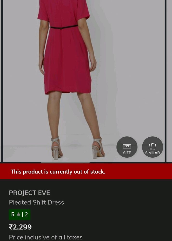 PROJECT EVE Pleated Shift Dress With Belt