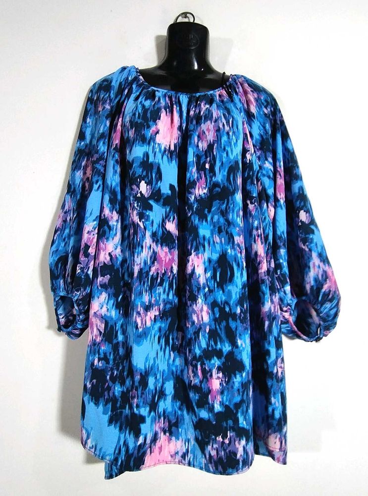 Abstract Print Blue Dress