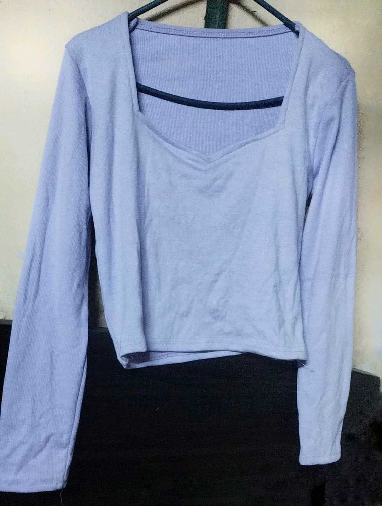 Cute Lavender Long Sleeve Top