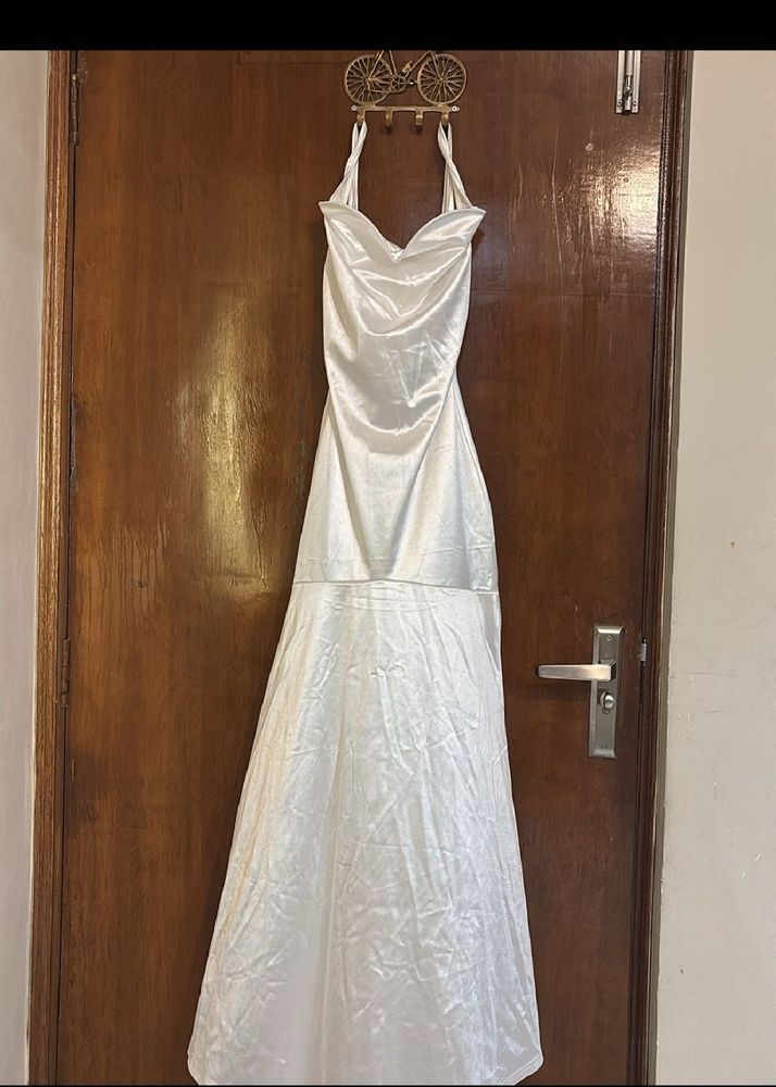White Halter Mermaid Dress