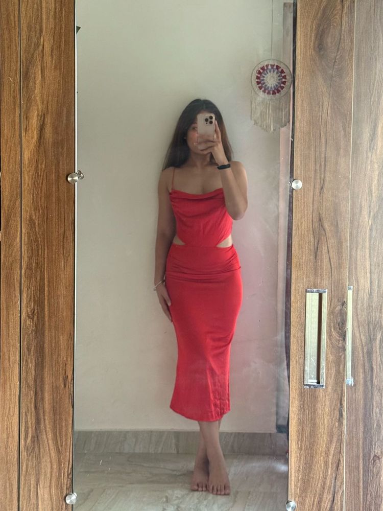 Red Cut Out Dress