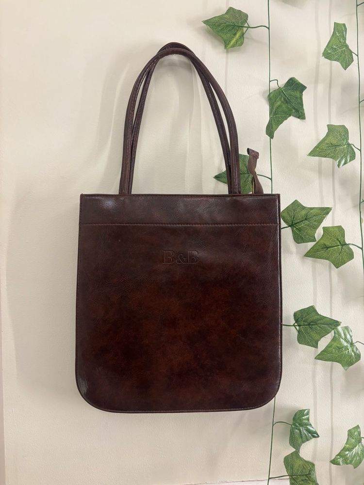 Brown Leather Tote Bag