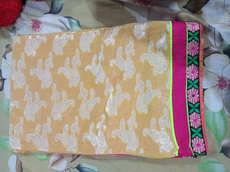 Yellow Pink Saree