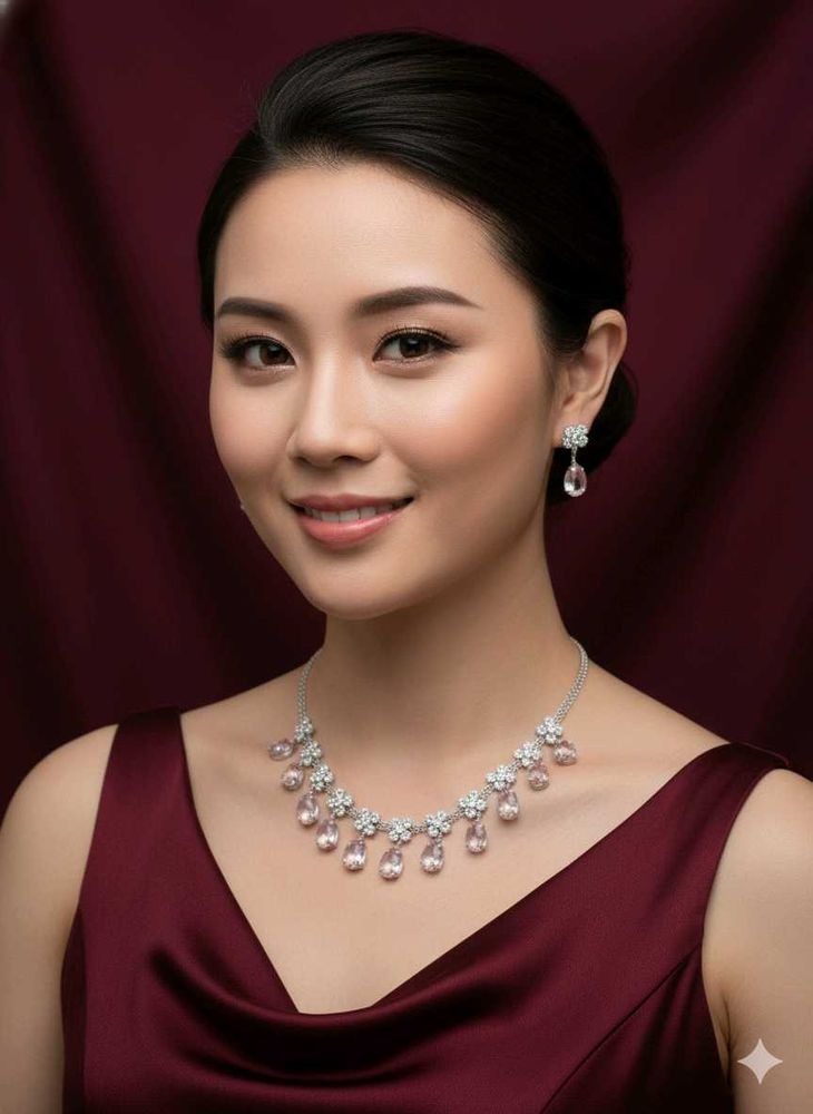 Elegant Floral Drop Necklace Set