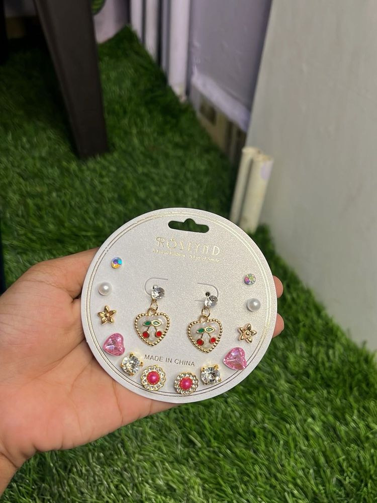 Cute Cherry Earrings Set