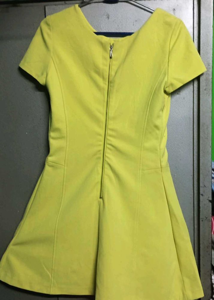 Lime Yellow Fit &amp; Flare Dress